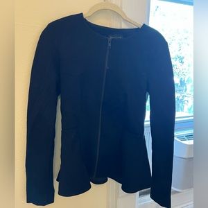 Topshop hourglass zipper black blazer